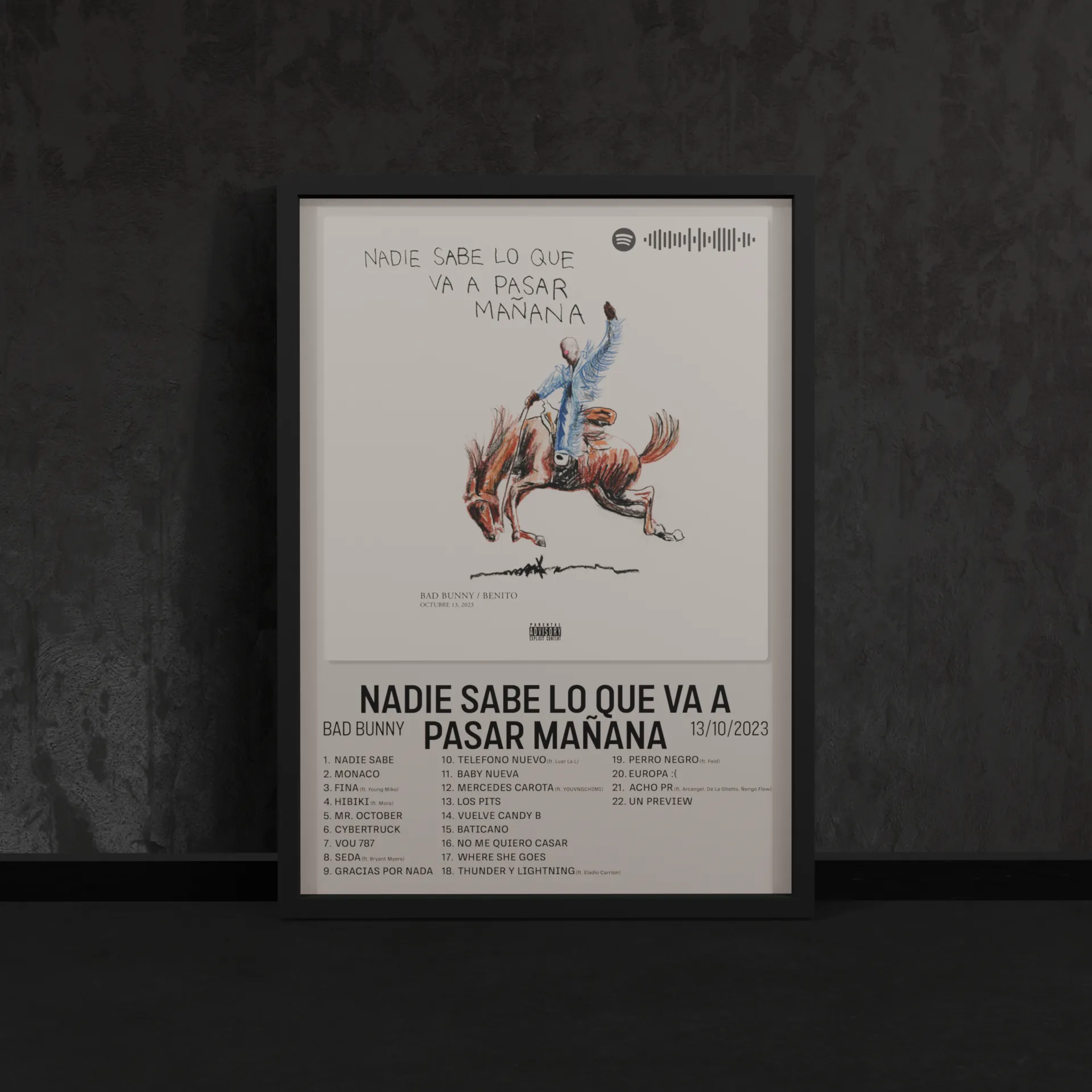 Portada del póster Nadie Sabe Lo Que Va a Pasar Mañana de Bad Bunny