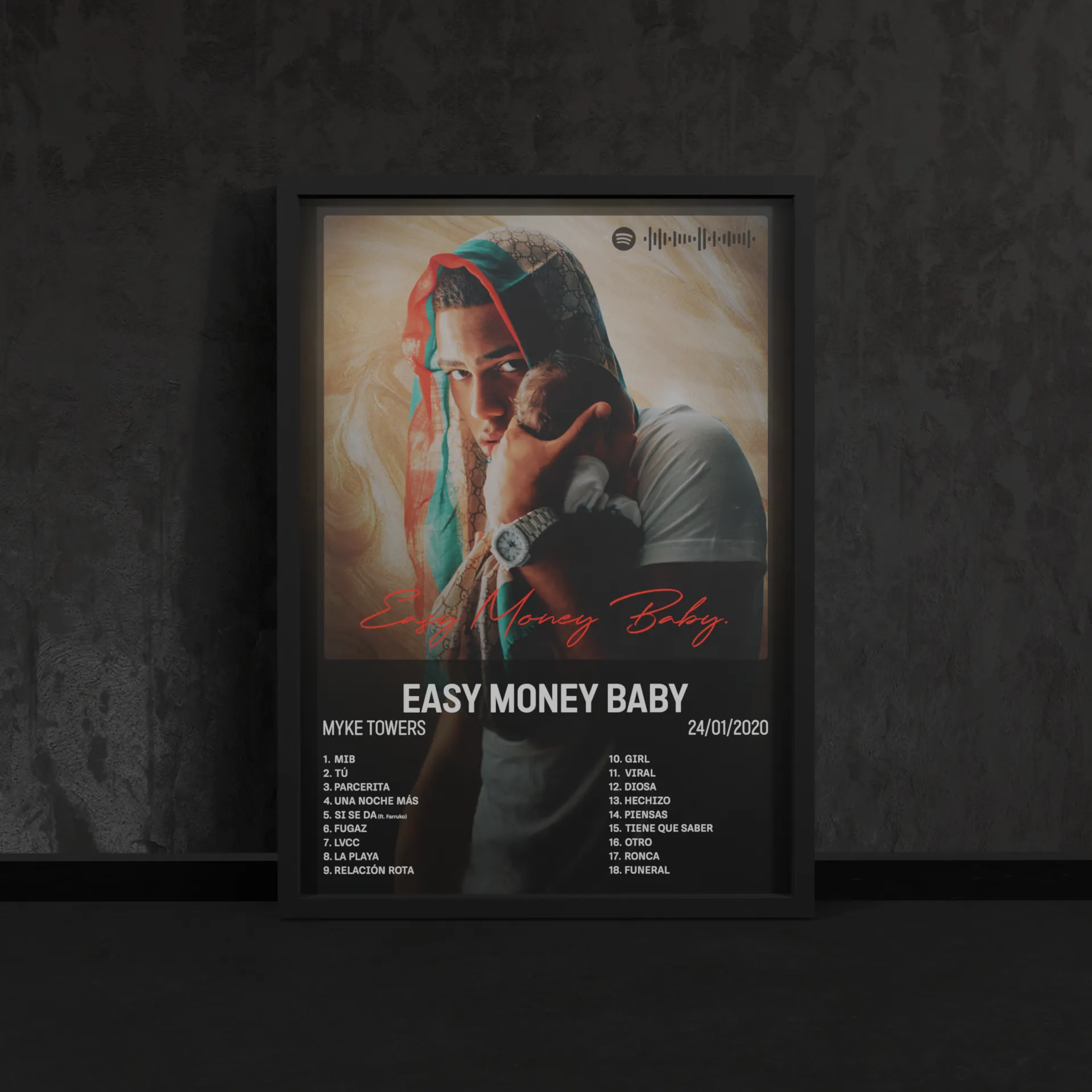 Portada del póster Easy Money Baby de Myke Towers
