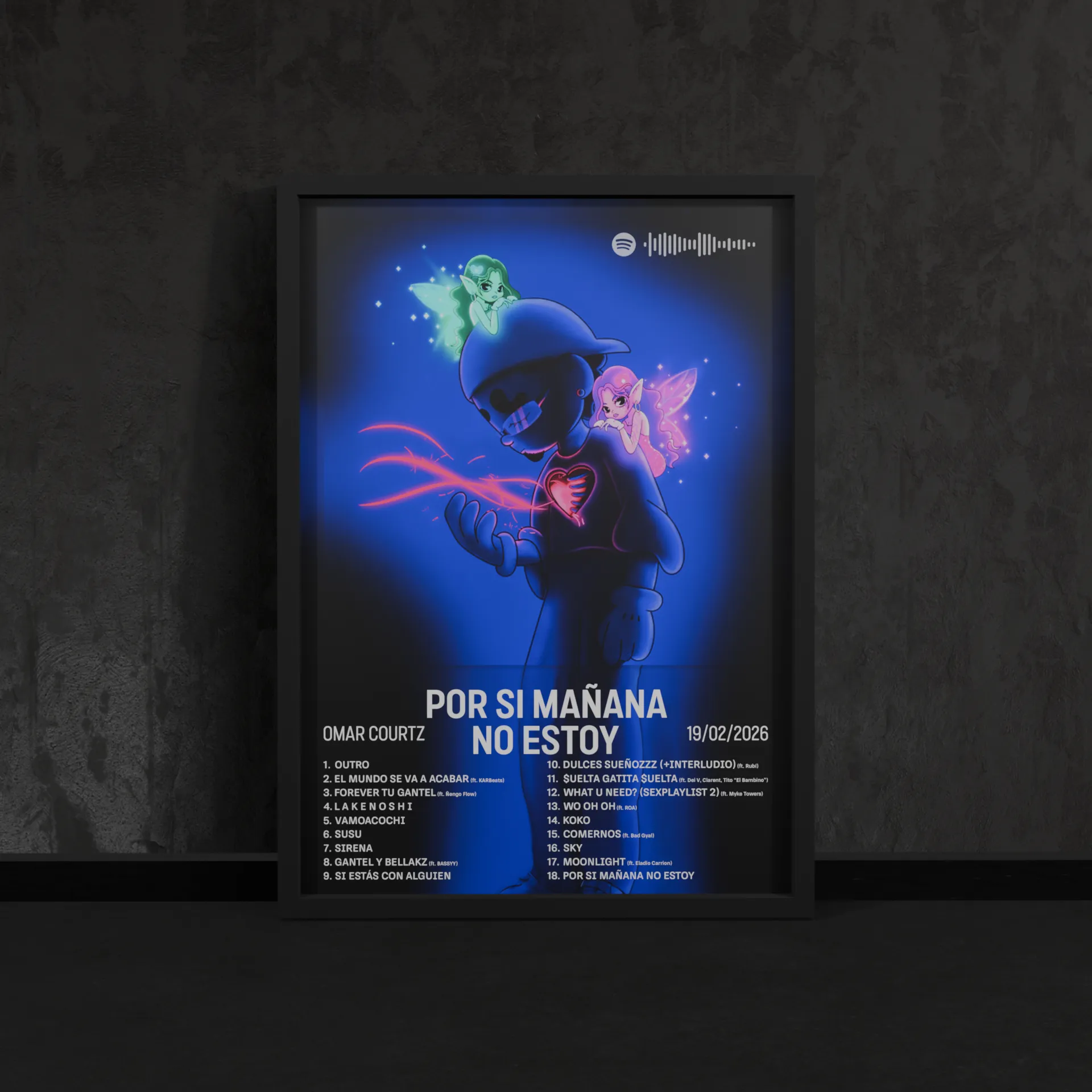 Portada del póster Por si mañana no estoy de Omar Courtz