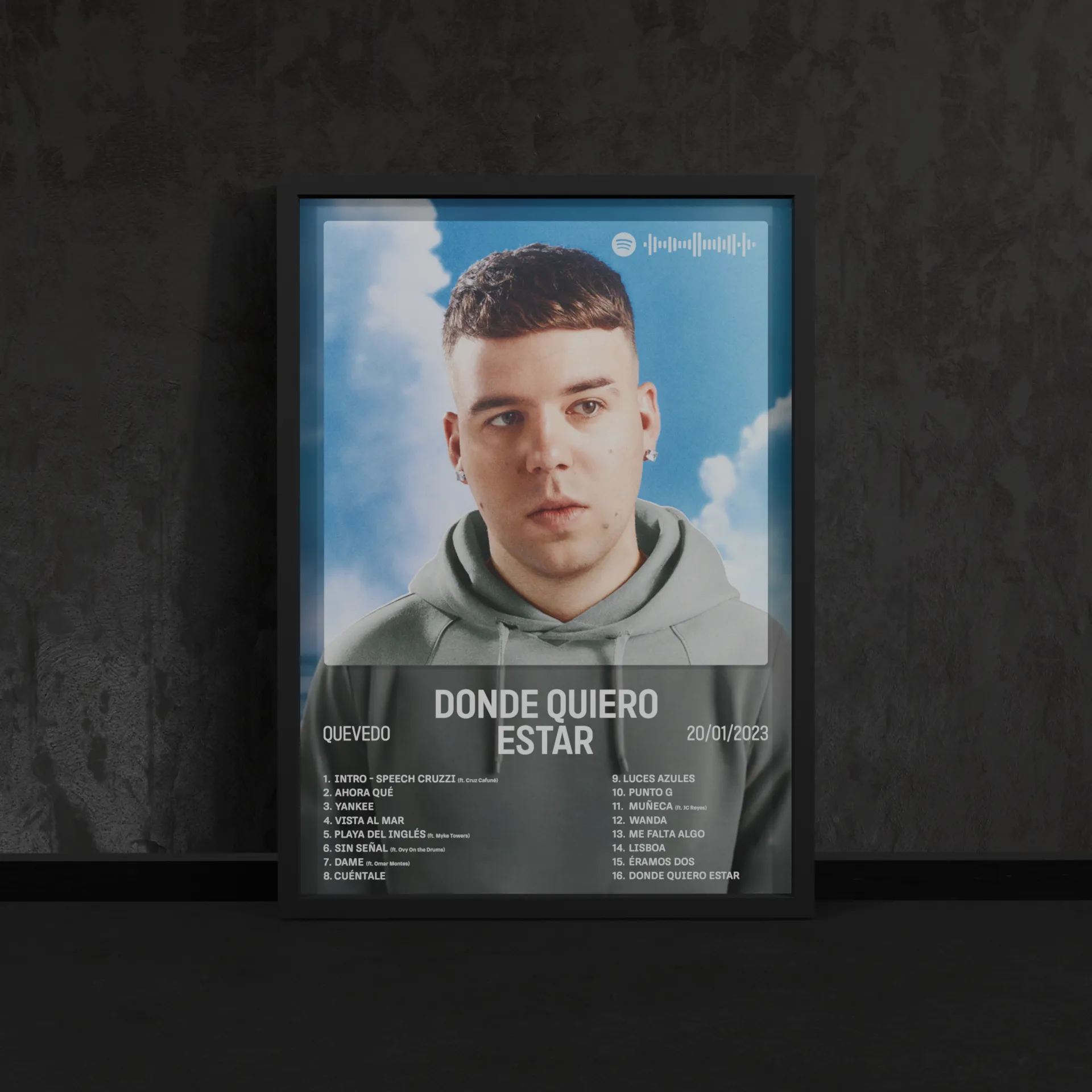 Portada del póster Donde Quiero Estar de Quevedo