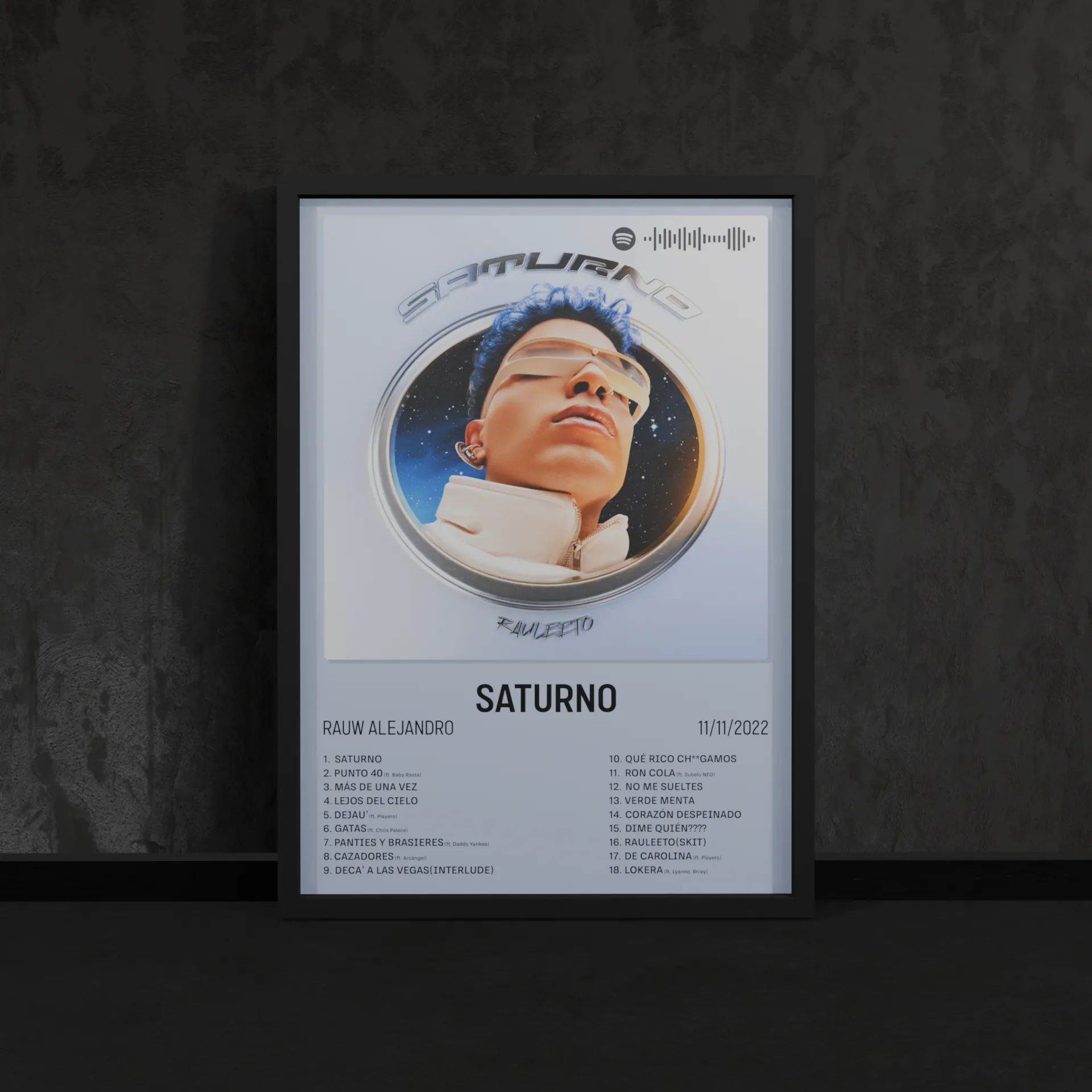 Portada del póster Saturno de Rauw Alejandro