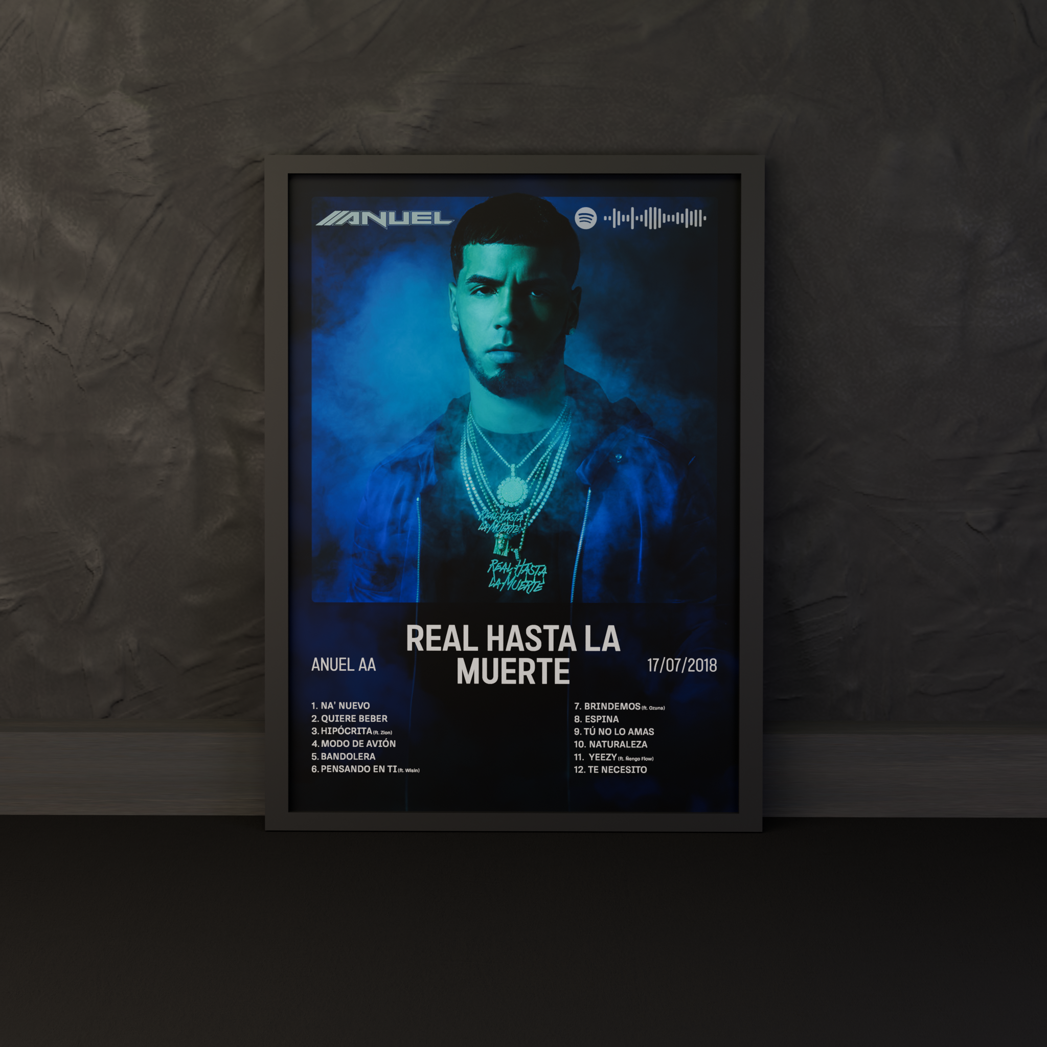 Cuadro enmarcado Real Hasta La Muerte de Anuel AA